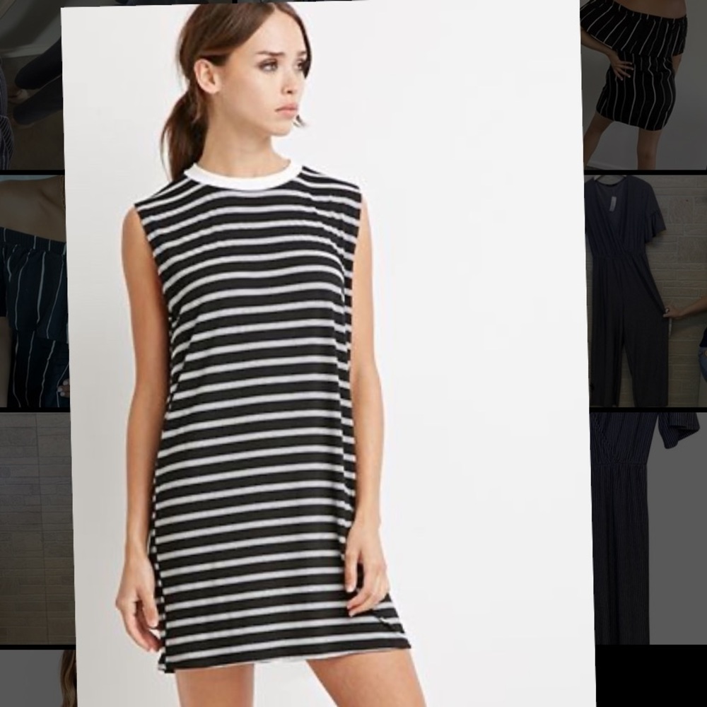 Oversized Striped Shirt Dress Size Small